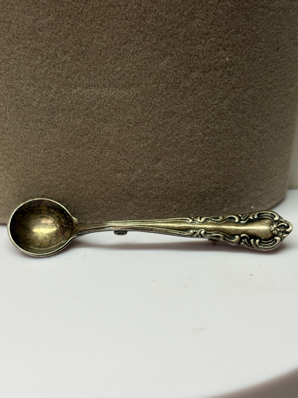 Vintage Sterling Silver Miniature Spoon Pin Brooch